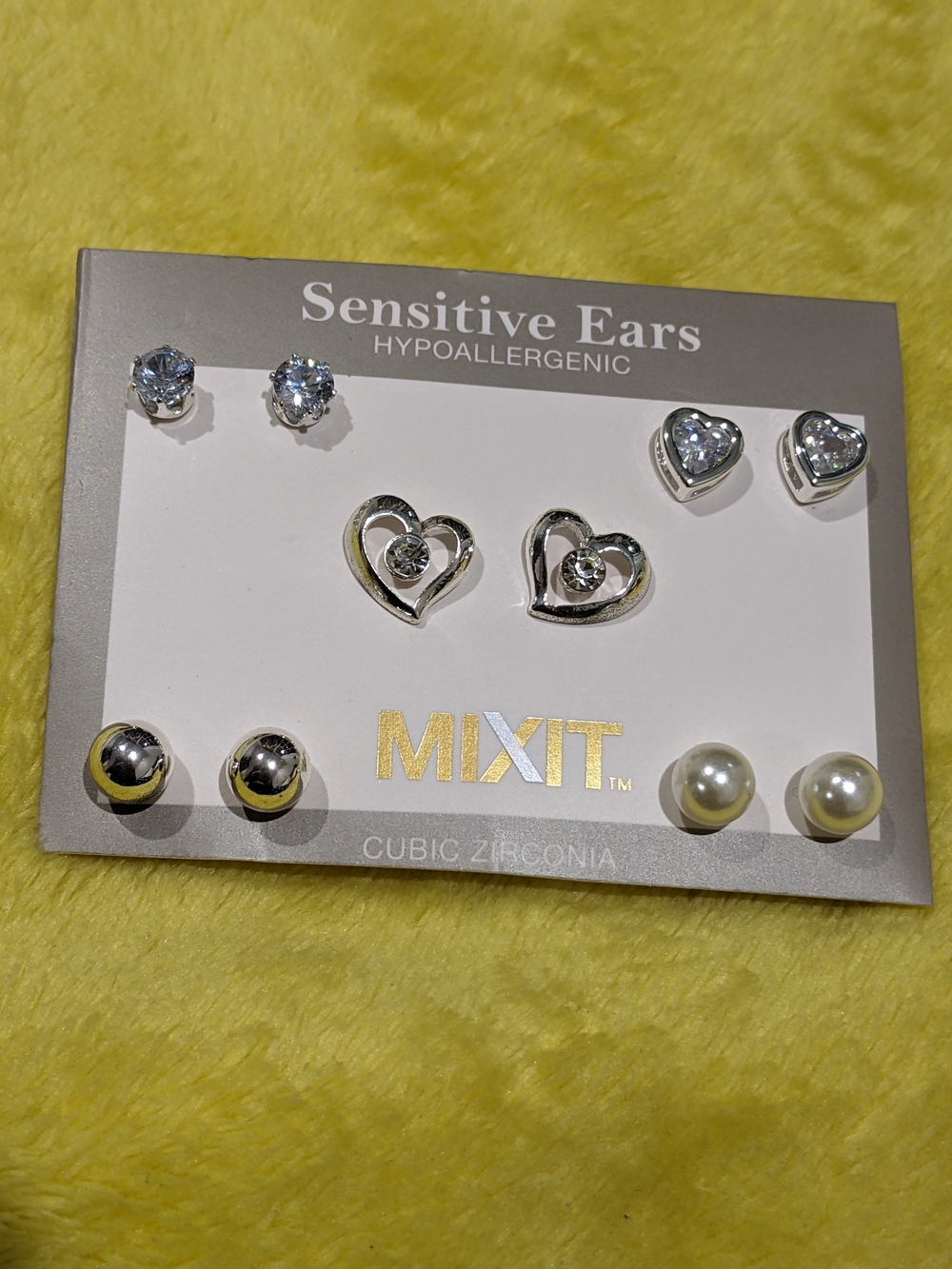 Mixit Silver-Tone Earring Set with Pearls and Cubic Zirconia